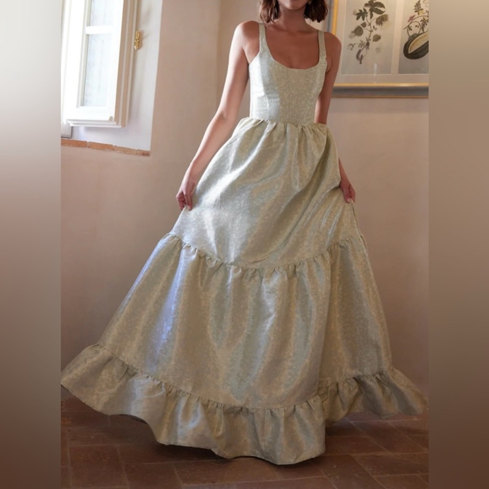 V. Chapman Avery Dress in Sage Duchess Maxi Dress